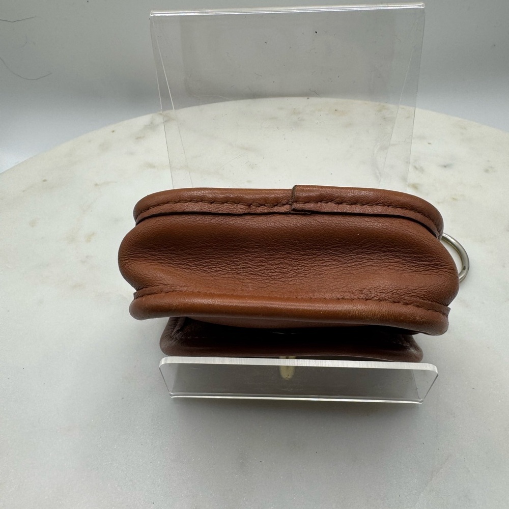 Coach Vintage Authentic Tan Leather Coin Purse with Gold Turn-Lock RARE - Picture 3 of 4